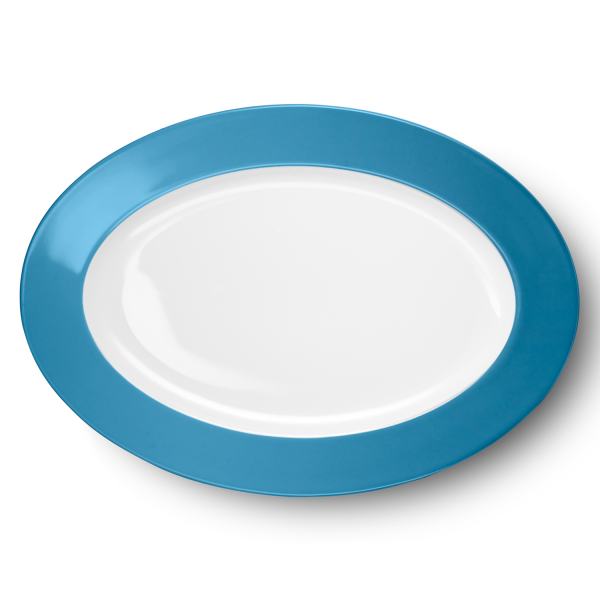 Dibbern Solid Color Vintage Blue Platte Oval 36 cm