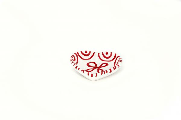 Gmundner Keramik Rotgeflammt Herzschale L:10cm