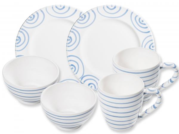 Gmundner Keramik Blaugeflammt Hüttenfrühstück Gourmet für 2