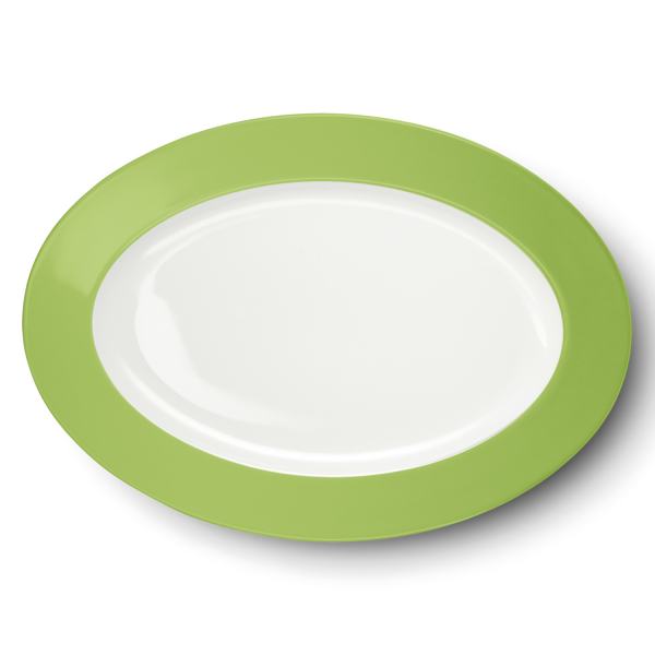 Dibbern Solid Color Maigrün Platte Oval 36 cm