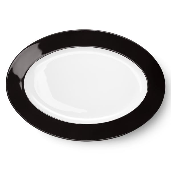 Dibbern Solid Color schwarz Platte Oval 36 cm