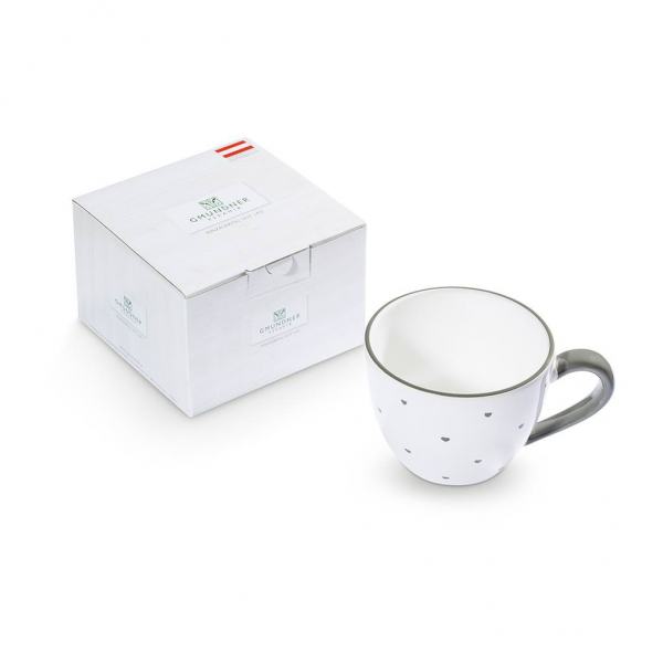 Gmundner Keramik Herzerl Grau Teetasse Maxima 0,4Lim Karton