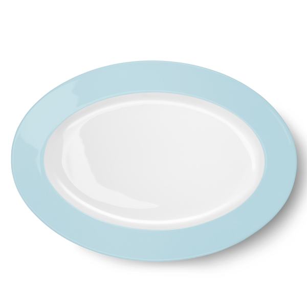 Dibbern Solid Color Eisblau Platte Oval 36 cm
